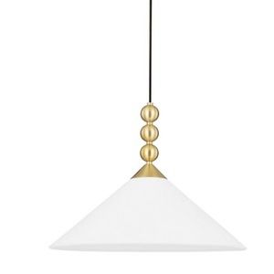 Aged Brass & Linen Pendant Ceiling Light - BRAND NEW IN BOX